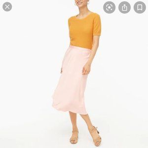 NWOT J. Crew Factory Satin-back crepe A-line midi skirt, size S